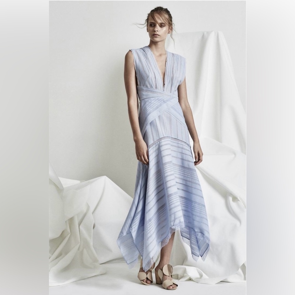 Acler ARGENT LACE MAXI DRESS in baby blue